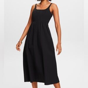 Boned Poplin Midi Dress